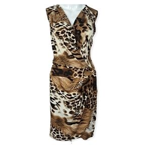 𝅺CACHE Wrap Animal Print Dress